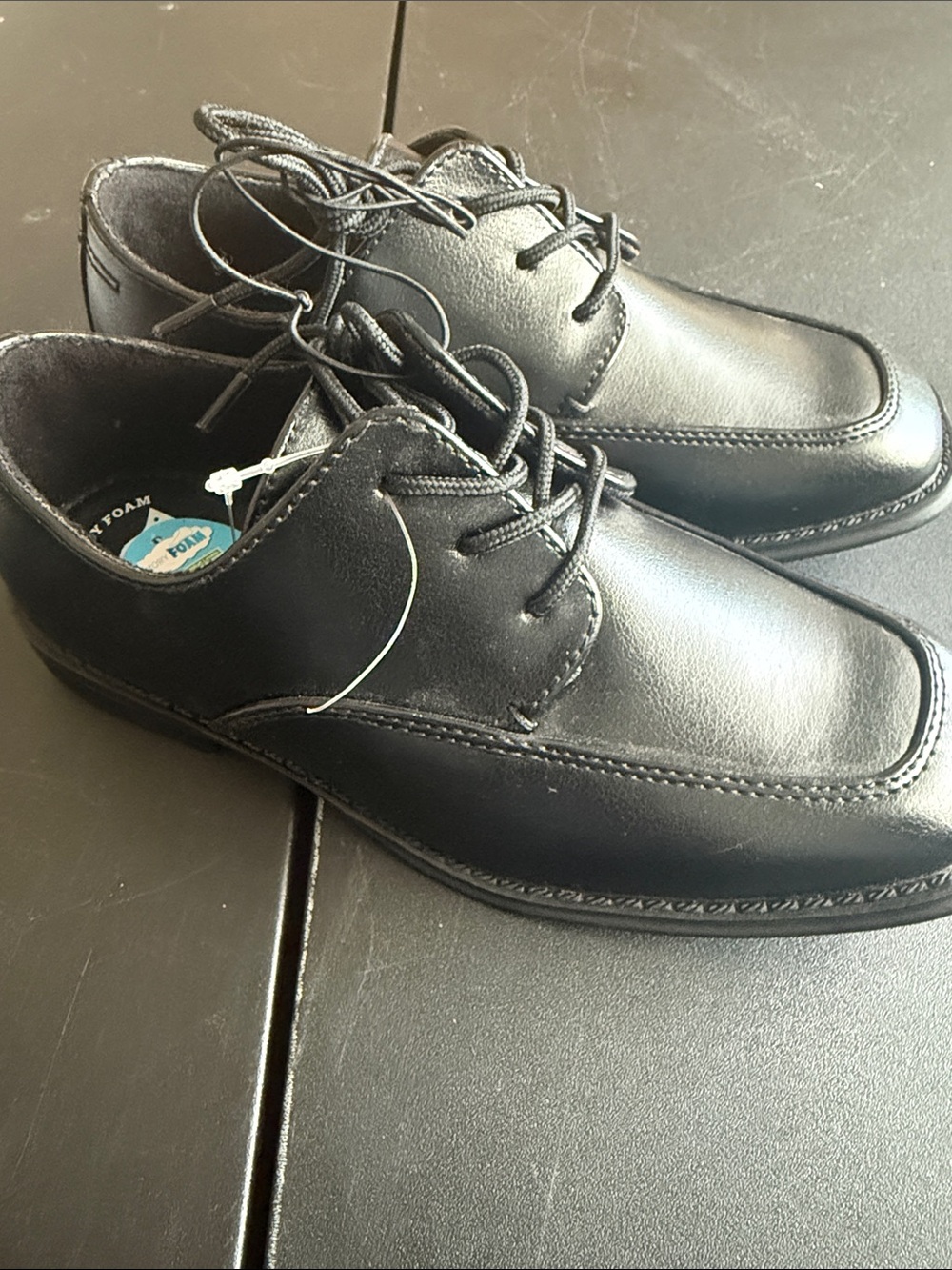Kids Black Lace-Up Dress Shoes for Special Occasions